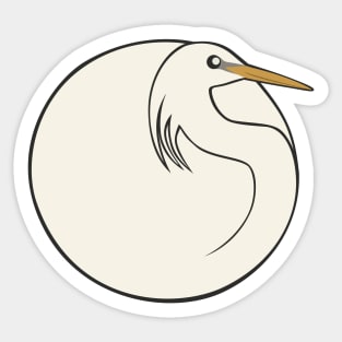 Bird Balls:  Chinese Egret Sticker